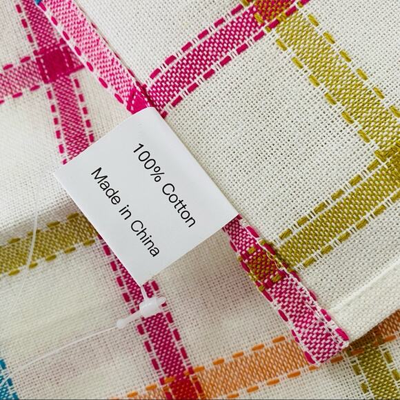 100% Cotton Spring Plaid Table Runner 71" Long NWT - Picture 5 of 5